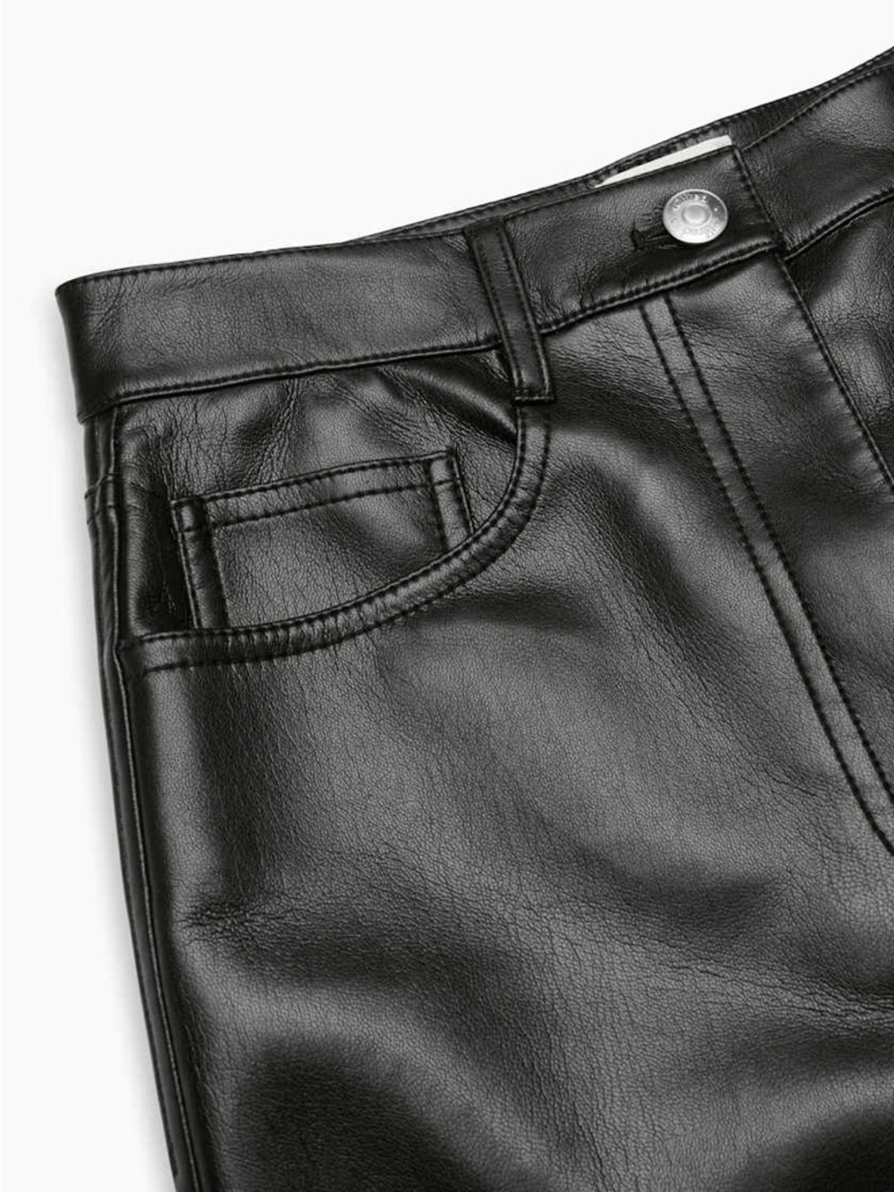 Wilfred| Aritzia| ‘Melina’ Black Vegan Leather Straight-Leg High Rise Pants Sz 0 - Picture 6 of 6